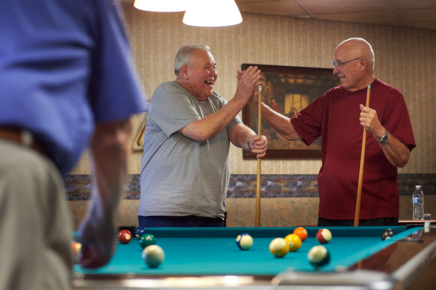 residents playing pool